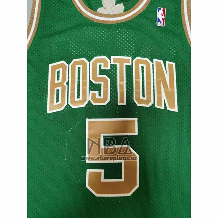 Camiseta Boston Celtics Kevin Garnett NO 5 Mitchell & Ness 2007-08 Verde